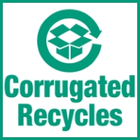 Corrugated recycles universal mark printing on boxes