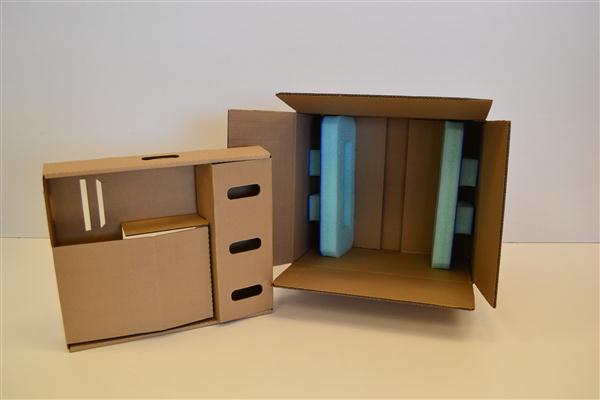 A corrugated box made at Nelson Container Corrugated packaging to save on shipping